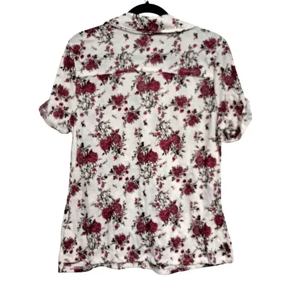 Torrid Rose Floral Button button Blouse Sz 0 Lightweight Casual Size 0 (12) - Picture 4 of 10